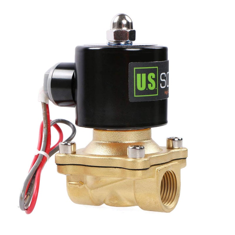U.S. Solid 1/2" Brass Electric Solenoid Valve 24VAC VITON Seal N.C. (Air, Gas, Fuel.) - Image 1